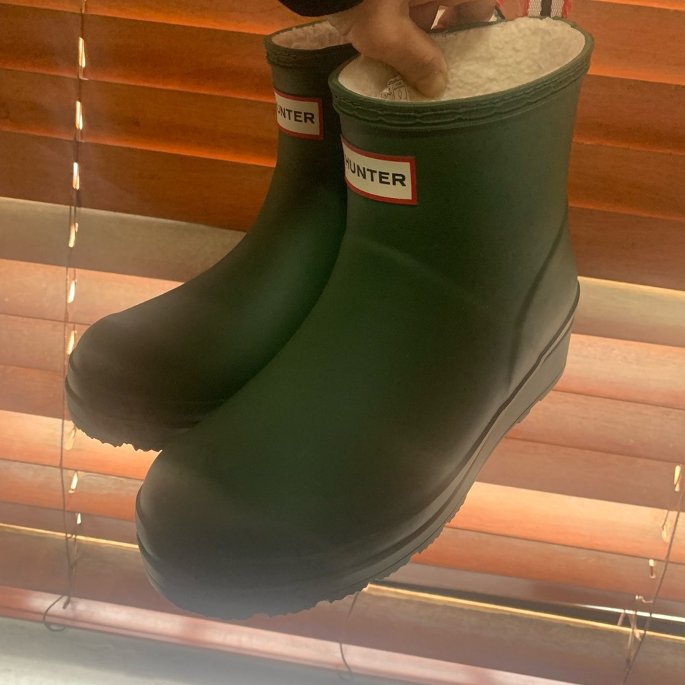 Hunter Dark Green Short Rain Boots